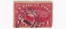 STAMP US SCOTT Q1 "Post Office Clerk" 1 CENT 1913 Parcel USED FANCY CANCEL - F