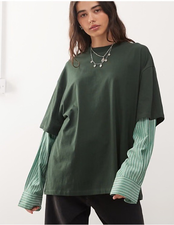 Lioness Bottega Oversized Cotton T-Shirt NWT Green XS