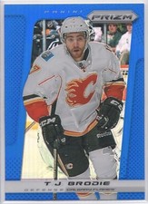 2013-14 Panini Prizm Prizms Blue T.J. Brodie Calgary Flames #121