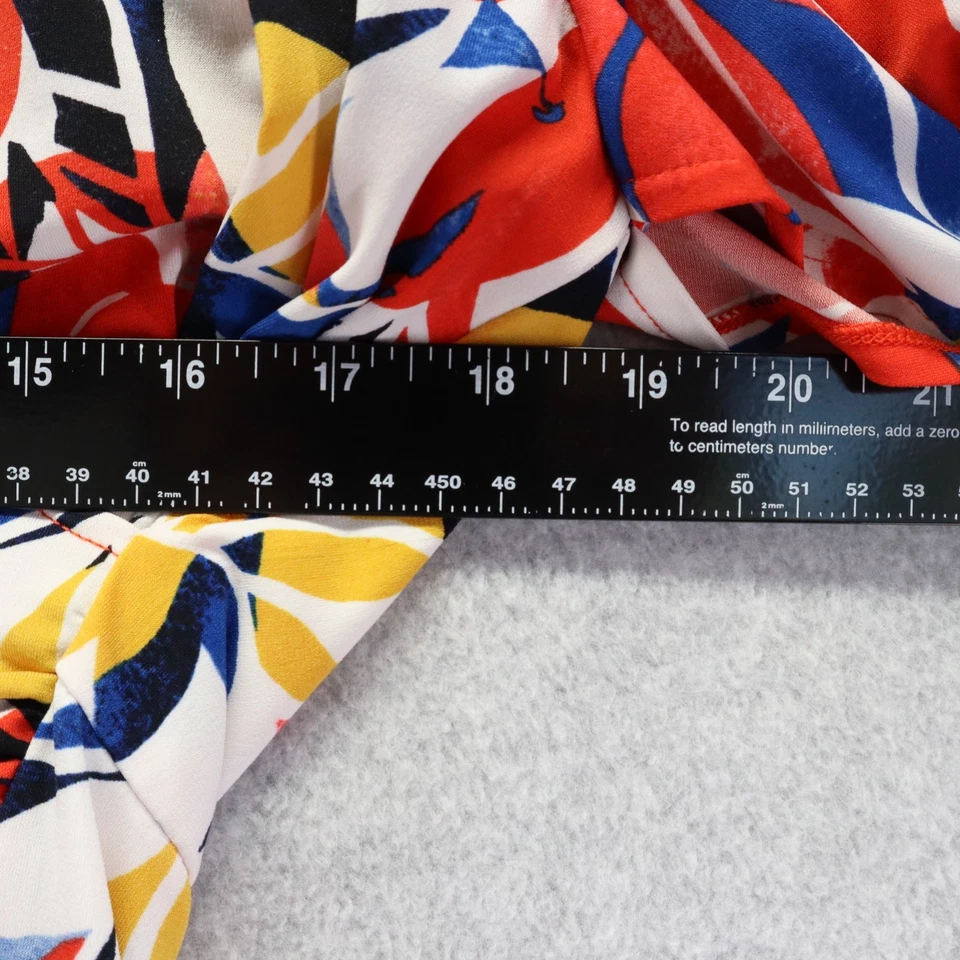 Blusa grande envolvente con cuello en V informal colorida floral manga corta Chaus Top para mujer Foto 3 de 4