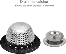 LEKEYE Drain Hair Catcher/Bathtub Drain Cover/Drain Protector for Pop-Up Regul