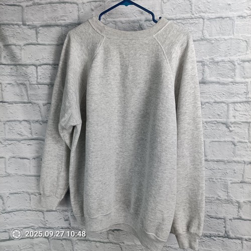 Hanes Sweatshirt Mens 2XL Big Heather Gray Crewneck Raglan Made in USA Fleece - Picture 7 of 7