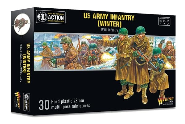 Warlord Games US Army (Winter) Infantry - 28mm Scale Plastic Miniatures for Bolt