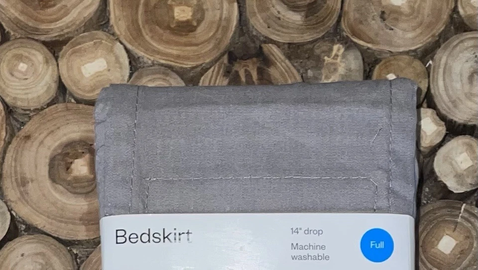 Falda de cama gris con plataforma tamaño completo nueva con etiquetas Room Essentials Target 54"x75" x 14"-caída Foto 4 de 4