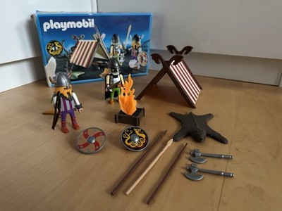 Playmobil 3157 Wikinger Lager Zelt Figuren Lagerfeuer Krieger Bärenfell Rast OVP