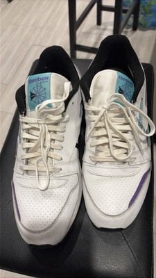 Reebok Classic Leather Ripple Low White Purple Teal Sneakers Mens 12