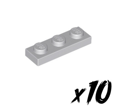 10x LEGO 3623   1x3 Plate   Platte   hellgrau   Light Bluish Gray