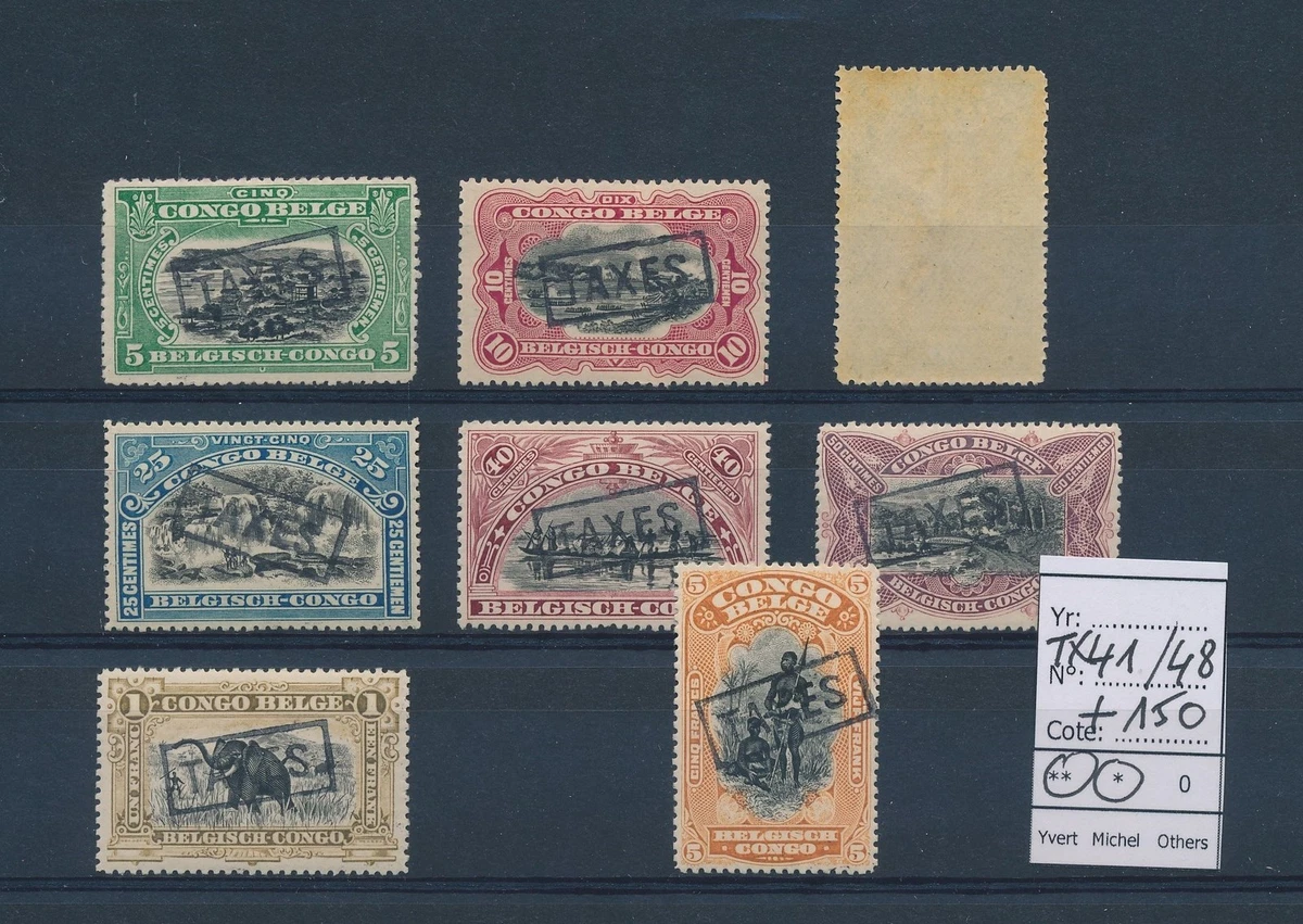 LT20101 Congo Bélgica sobreimpresión impuestos lote fino MNH/MH cv 150 EUR