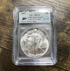 1987 MS 70 $1 SILVER AMERICAN EAGLE ICG MS70, VAULT HOARD, INITIAL PRODUCTION
