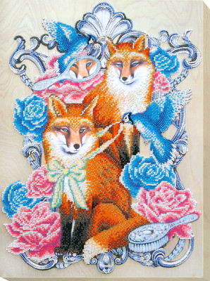 Fox Holiday Bead Embroidery Kit - DIY Handmade Beading Craft Set | Gift