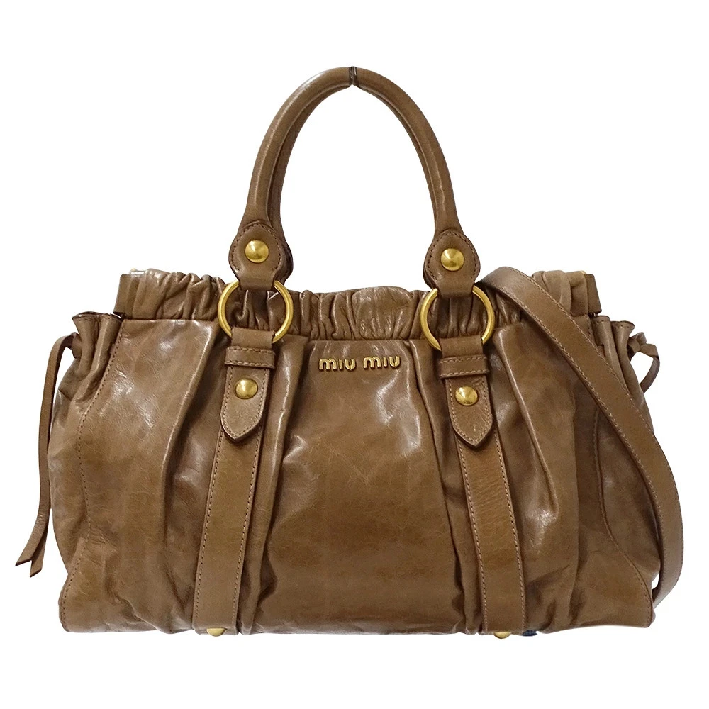 Brown Leather Exterior Miu Miu Bags & Handbags for Women for sale