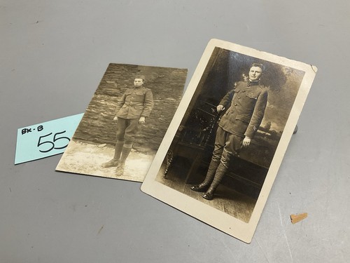 WWI US 2 RPPC of Soldiers Showing SSI of 32nd Infantry-bk-b 55