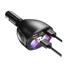 Car Cigarette Lighter Splitter With Led Voltmeter4 Ports 150w Car Charger Car Cigarette Lighter Splitter With Led Voltmeter4 Ports 150w Car Charger