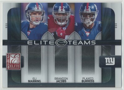 Eli Manning Jacobs Plaxico Burress 2008 Donruss Elite Teams Black /800 #ET-10