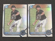 2022 Bowman Draft Karson Milbrandt (2x) 1st Chrome Refractor Miami Marlins🔥🔥
