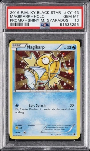 2016 POKEMON XY BLACK STAR PROMO SHINY MEGA GYARADOS #XY143 MAGIKARP-HOLO PSA 10