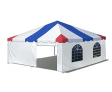 Commercial Frame Tent w Sidewalls 20x20 Red White Blue Vinyl Canopy Waterproof