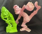 2 MARX NUTTY MADS  Original 1960’s Figures Figurines Pink Boo Boo Green Thinker