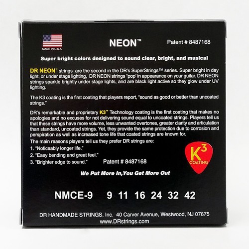 DR Guitar Strings 5 Sets Electric Neon Multicolor 9-42 Lite - Picture 2 of 3