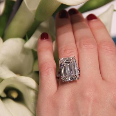 20 Carat Emerald Cut Colorless D Flawless Clarity CZ Wedding