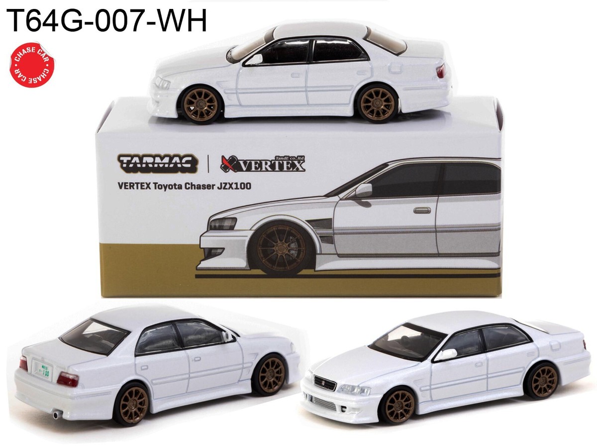 Tarmac Works 1:64 Vertex Toyota Chaser JZX100 white metallic