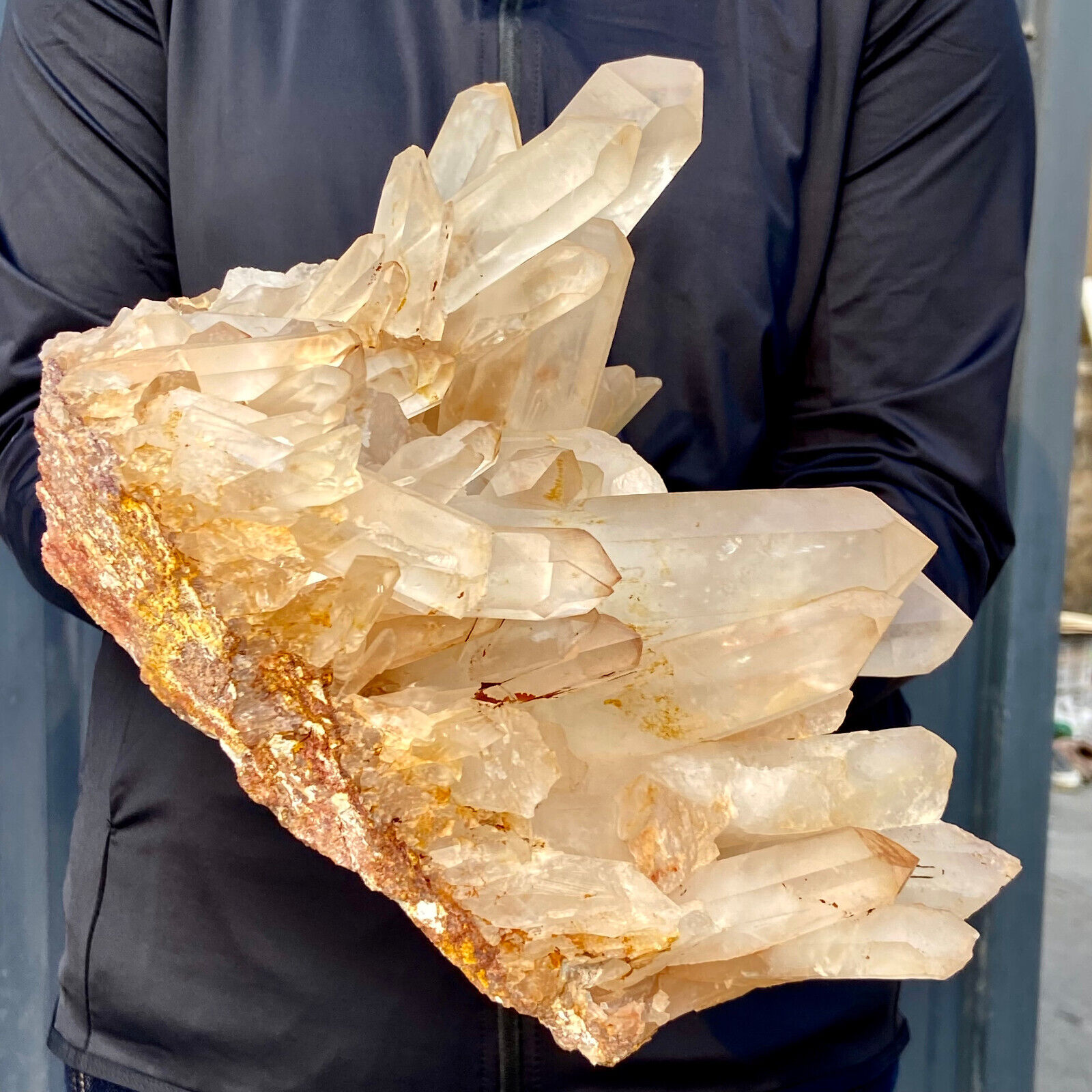 12.7LB A+++Large Natural white Crystal Himalayan quartz cluster /mineralsls