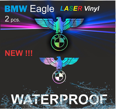X-2 BMW style Laser Eagle German Decal Stickers logo car Set