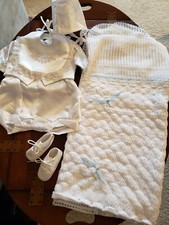 Baby BOYS CHRISTENING Outfit 0- 6 mos. Complete Shoes Hat Bib Blanket