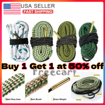 #ad Bore Rope Gun Snake Barrel Cleaners .22 thru .45 12 20 Ga Rifle Shotgun Pistol $7.61