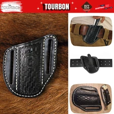 Hunting Leather Folding Knife Sheath Belt Carry Pouch Tool Pocket Knives Holster