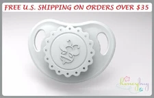 Honeybug VINTAGE Magnetic Pacifier reborn art doll baby newborn SILVER CLOUD