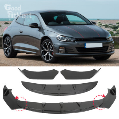 Für VW Scirocco 3 Glänz Schwarz Frontspoiler Frontlippe Spoilerschwert Splitter