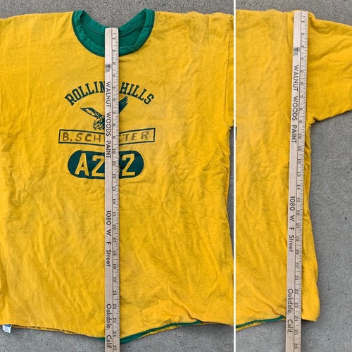 vintage Rolling Hills A252 t shirt PE shirt reversible Champion blue bar 70s L - Picture 11 of 12