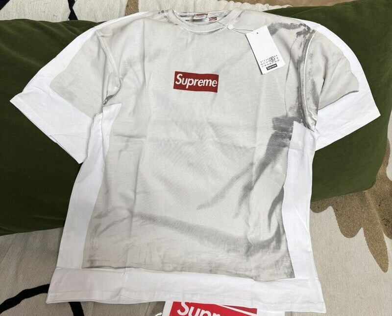 Supreme x Maison Margiela MM6 Box Logo Tee White Men - The Supreme x Maison Margiela MM6 Box Logo Tee White Men - The