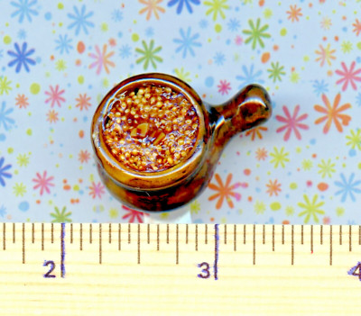 Dollhouse Miniature Glass Bean Pot of Baked Beans | eBay