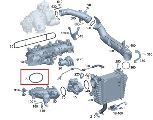 MERCEDES DIESEL OM654 OE-Dichtung für den Lufteinlasskanal - Bild 2 von 2