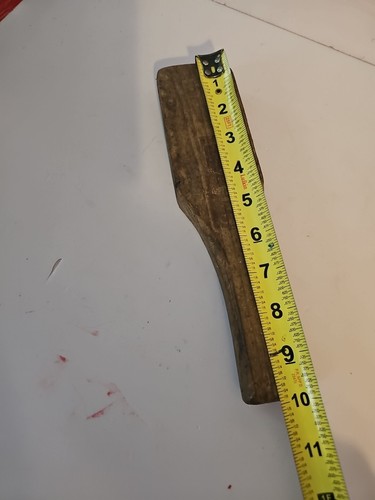 Antico cucchiaio primitivo rustico in legno paletta pasta burro 9" - Foto 6 di 6