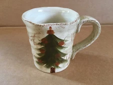 Country Christmas - Tabletops Unlimited - Large Mug Hand Painted Christmas Tree