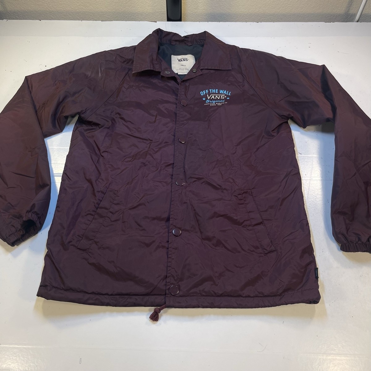 VANS OFF THE WALL SKATE SKATER WINDBREAKER JACKET Sz Mens S Purple