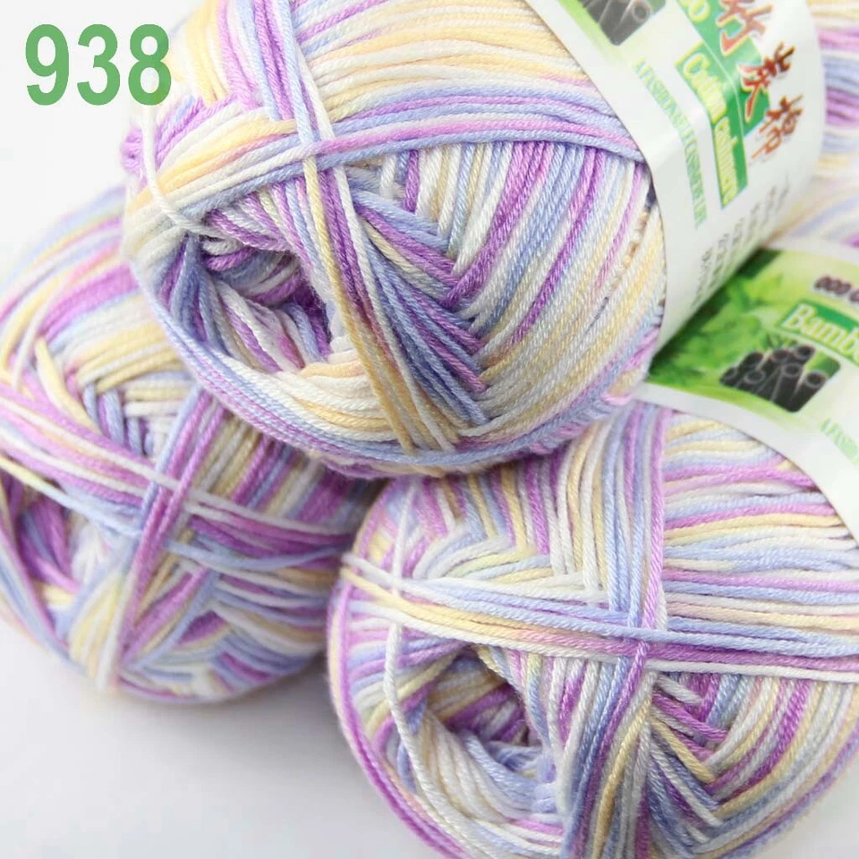 Sale New 6 Ballsx50g Super Soft Bamboo Cotton Baby Hand Knitting Crochet Yarn 38 - Image 2 of 4