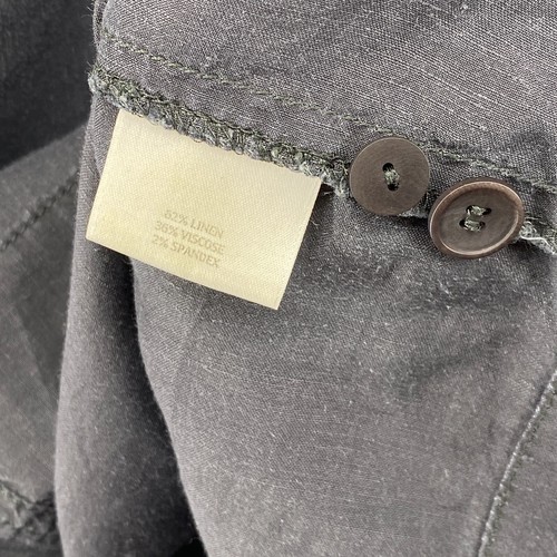 EILEEN FISHER Skirt 14 Linen Viscose Stretch Pencil Straight Pleat Gray - Picture 7 of 10