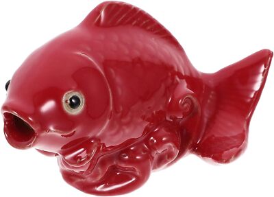 HOMSFOU Carp Shape Water Fountain Ceramic Fish Spitter Water... 