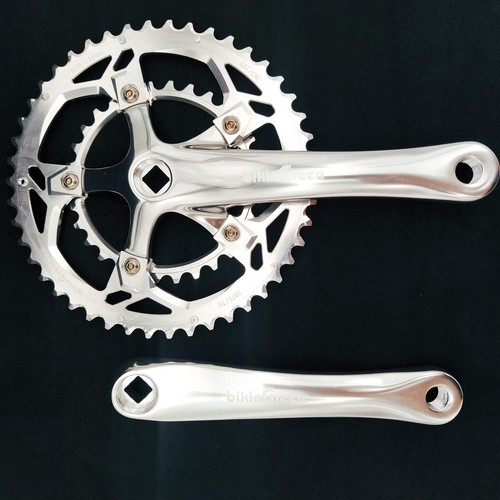 bikinGreen Classic 165mm Crankset with 46/30T BCD 110mm Silver chainring Vintage - Picture 2 of 5