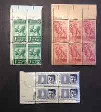 Scott US #1246, #1251,#1268, Plate Blocks, Mint, NH, OG See photo