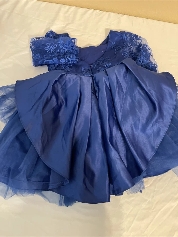 Детское бальное платье NNJXD: королевское синее кружевное балетное платье с длинным рукавом размер 2T - Изображение 4 из 4