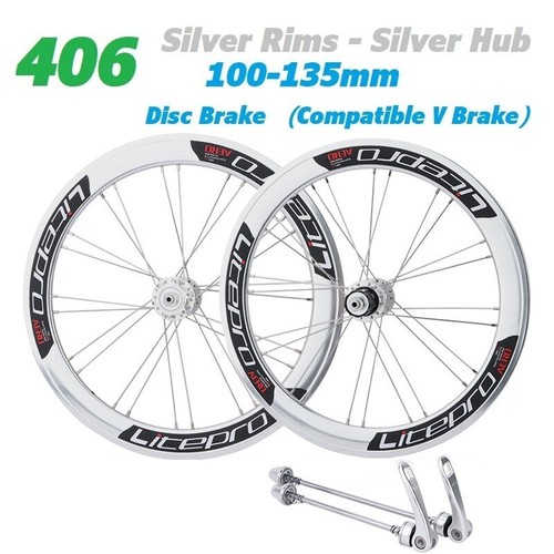 20inch 406 451 BMX Wheelset Disc Brake 100*135mm Folding Bike Double Wall Wheels - Picture 12 of 28