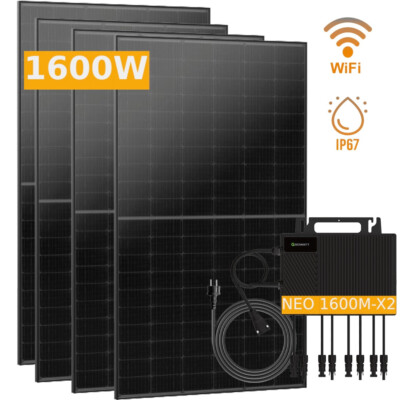 2280Wp JASOLAR Bifazial Balkonkraftwerk mit Growatt 1600W 4 MPPT PV Solaranlage