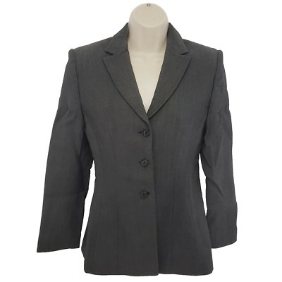 Armani Collezioni Blazer Sz 4 Women's Gray Silk Wool Blend