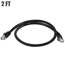 2FT Cat5E RJ45 Network LAN Ethernet UTP Patch Cable Stranded Copper Wire Black