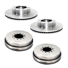 Front Brake Rotors Rear Brake Drums Kit 4 Pcs For 03-06 Toyota Tundra W6 Lugs